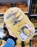 Pizza & Steakes Serving Tray With Knifes Engraved - Image 3