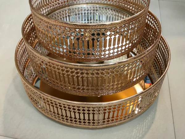 Imported Golden decoration vanity Trays. (SOU 01)