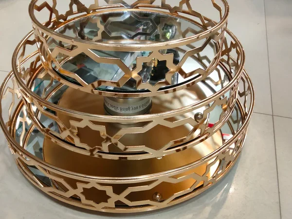 Imported Golden decoration vanity Trays. (SOU 01)