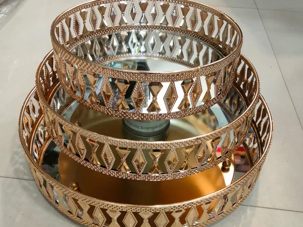 Imported Golden decoration vanity Trays. (SOU 01)
