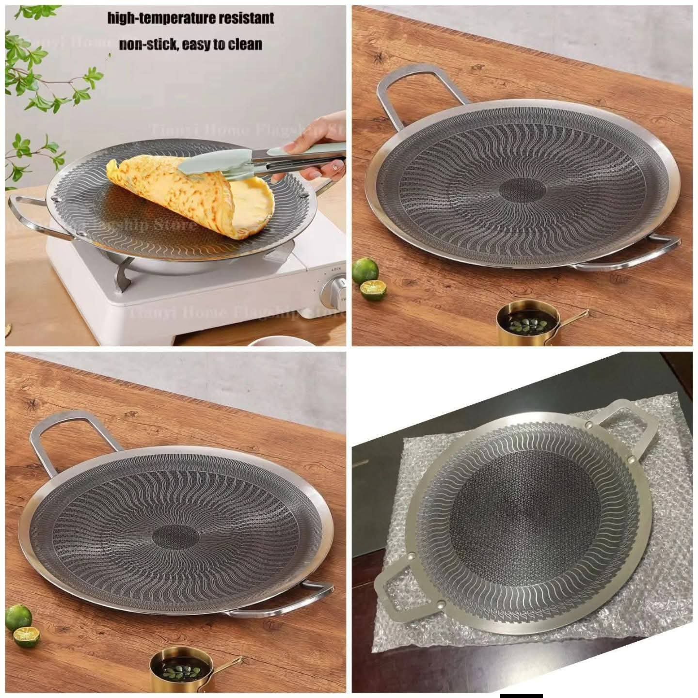 Premium Quality Honeycomb Stainless Steel Scratchless 34cm Tawa