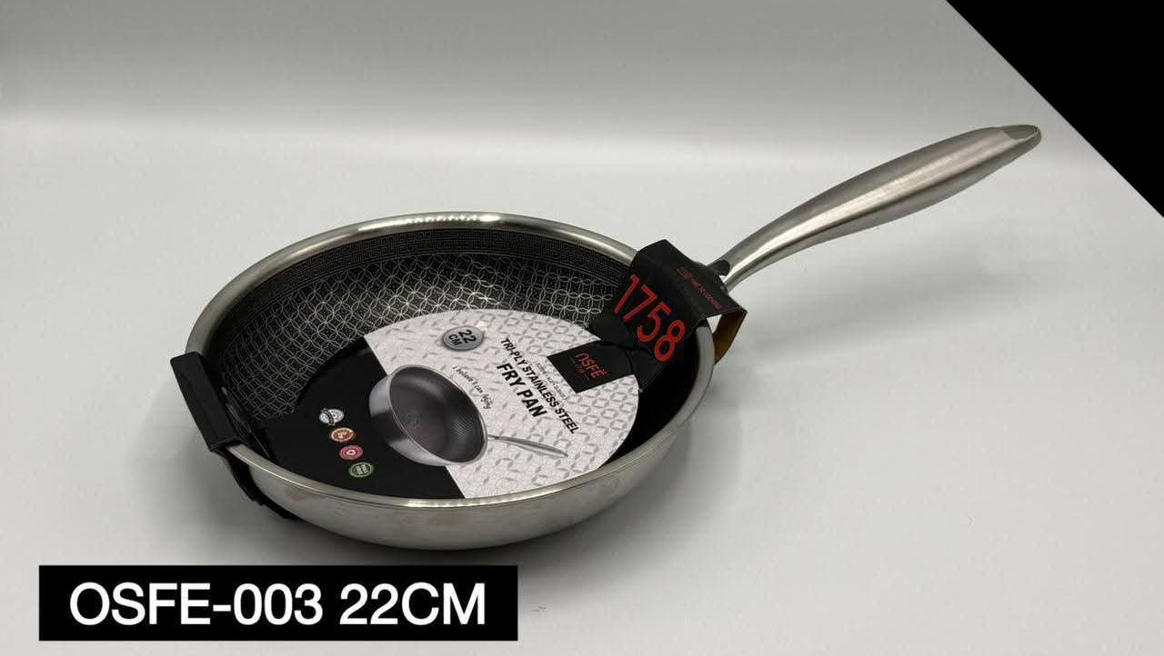Tri-Ply Stainless Steel Deep Fry Pan 22cm