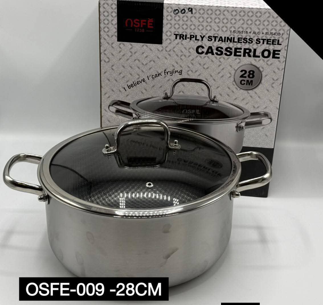 Tri-Ply Stainless Steel Casserloe 28cm