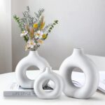 Premium Quality White 3pc Dount Vase - Image 2