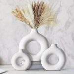 Premium Quality White 3pc Dount Vase