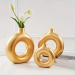 Premium Quality Golden 3pc Dount Vase - Image 2