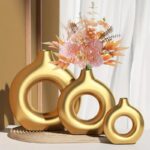 Premium Quality Golden 3pc Dount Vase
