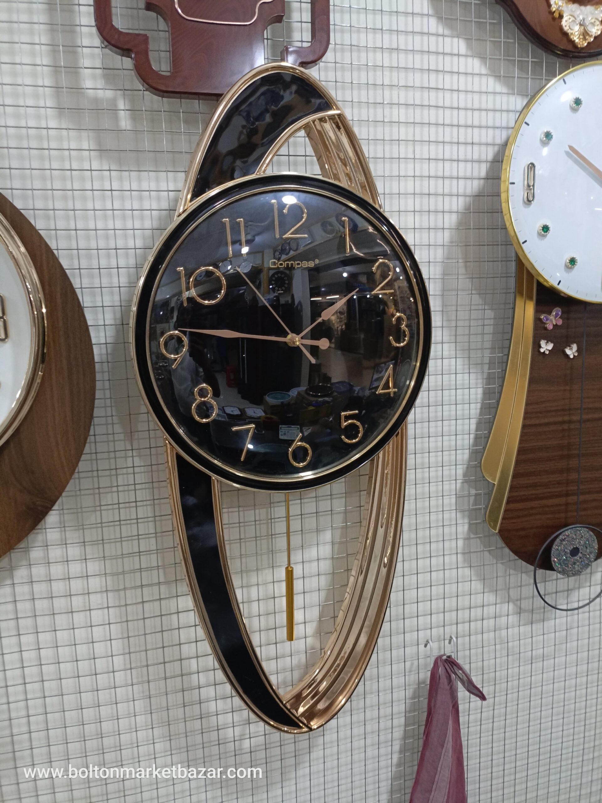 2026/06/1010670708-scaled.jpg Home Wall Decor Clock With Pendum - Image 1