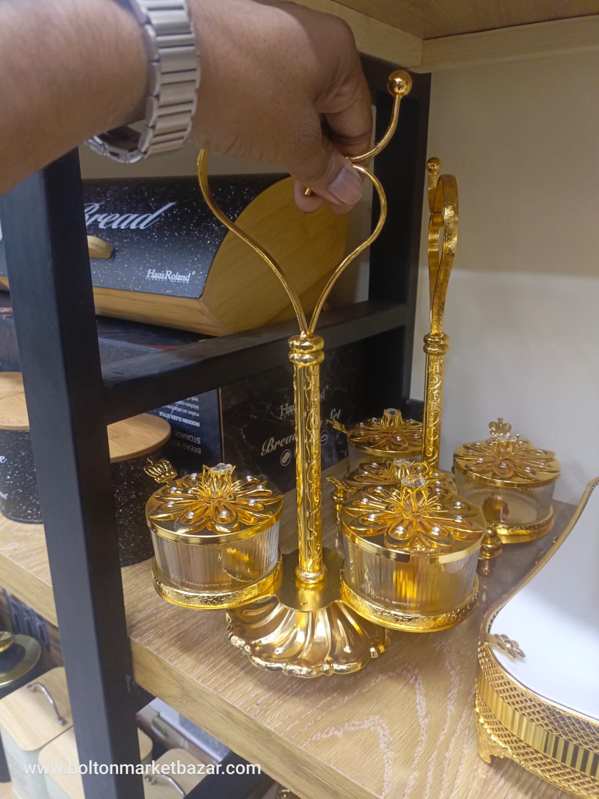 2026/06/1010798570.jpg Premium Quality Golden 2 Dryfruit Jar - Image 1