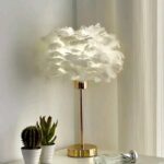 Premium Quality 2pc Fur Shade Table Lamp