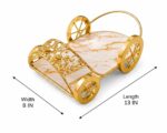 Glass Serving Dish | Gold Frame Cart Glass Platter Stand - Image 2